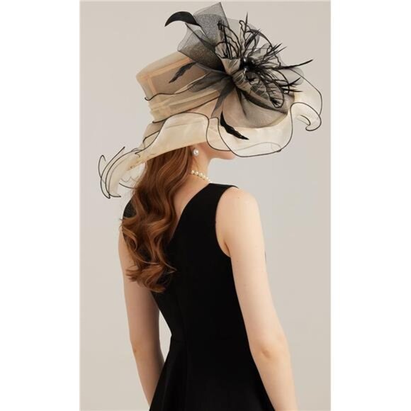 Women's Kentucky Derby Church Dress Hat 03-apricot - Picture 7 of 7